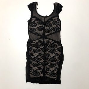 H&M BLACK LACE SHORT SLEEVE DRESS
